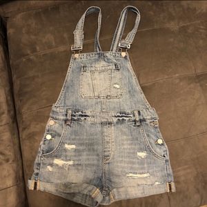 Blank NYC Distressed Cuffed Overalls